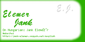 elemer jank business card